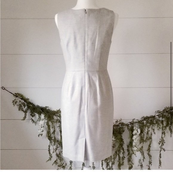 NWOT Banana Republic Gray Silver Sparkle Sheath Dress Wool Blend Lined Size 8 - Picture 2 of 12